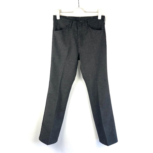 Vintage 1970’s Wrangler Men’s Regular Fit Dress Pants in Dark Grey • 33W x 32L - Picture 5 of 10